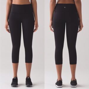 Lululemon Wunder Under HR Crop 21" Leggings Black Size 10